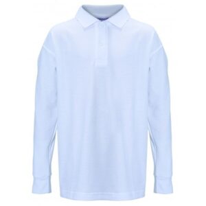 Ashford School Uniforms - Long Sleeve Polo Shirt - White